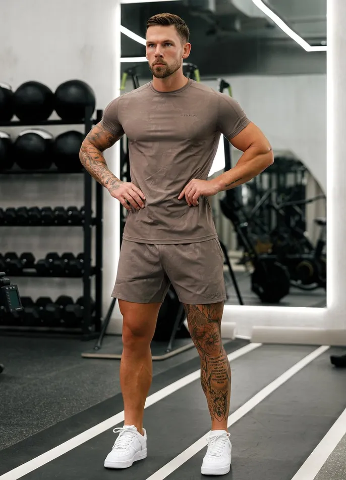 Gym King Gymwear Men Debossed Camo Short 8211 Iron