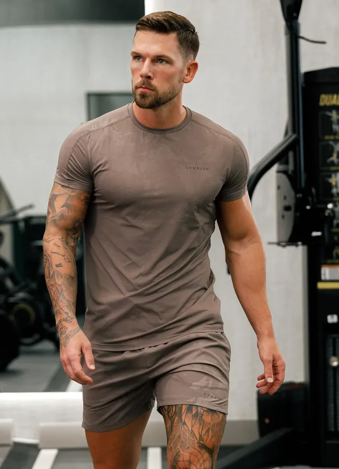 Gym King Gymwear Men Debossed Camo Short 8211 Iron