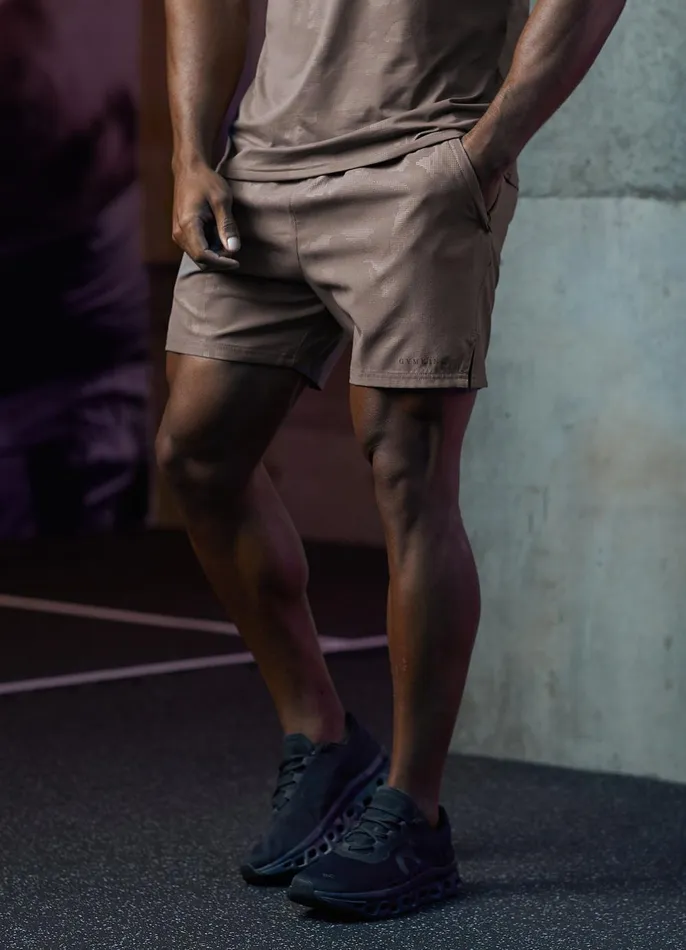 Gym King Gymwear Men Debossed Camo Short 8211 Iron