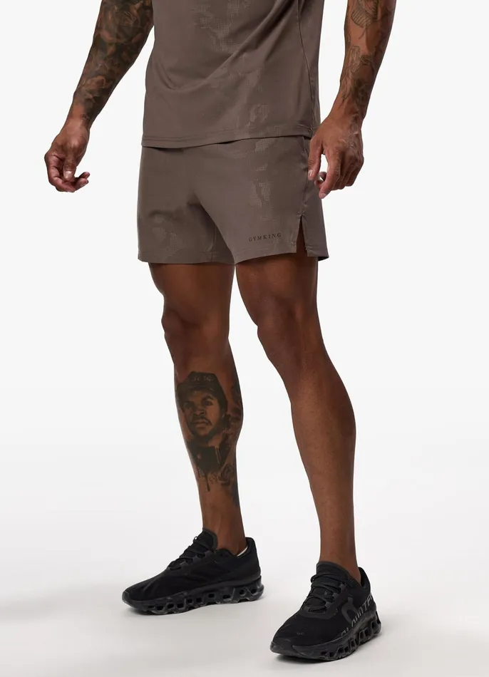 Gym King Gymwear Men Debossed Camo Short 8211 Iron