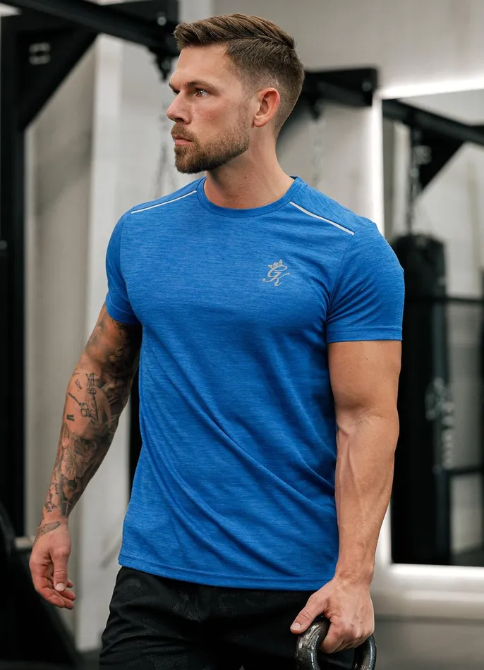 Gym King Gymwear Men Element Tee 8211 Sonic Blue Marl
