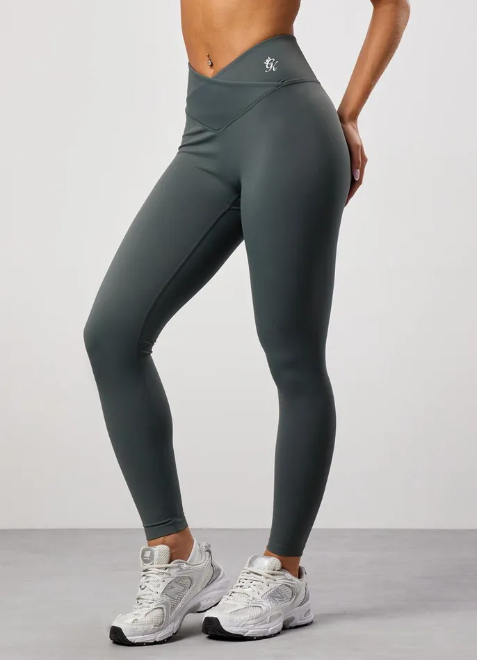 Gym King Gymwear Women 365 Wrap Over Legging 8211 Green Smoke