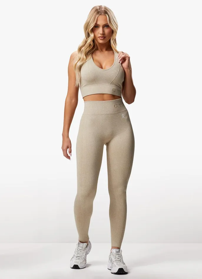 Gym King Gymwear Women Formation Racer Rib Bra 8211 Oatmeal Marl
