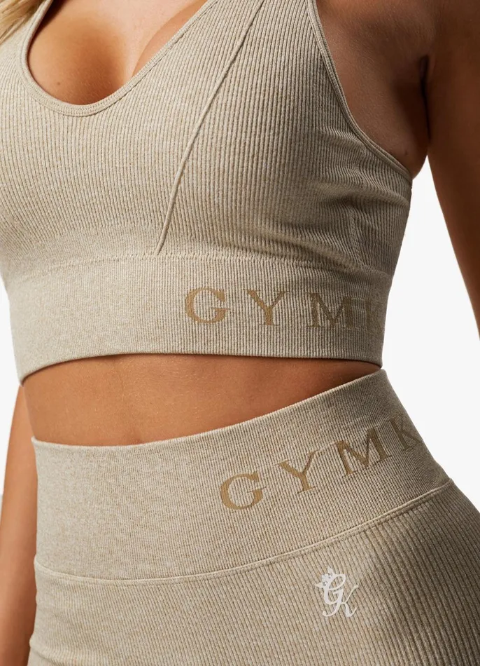 Gym King Gymwear Women Formation Racer Rib Bra 8211 Oatmeal Marl