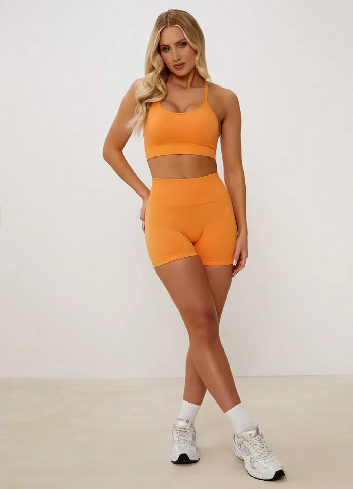 Gym King Gymwear Women Sculpt Seamless Bra 8211 Papaya Orange