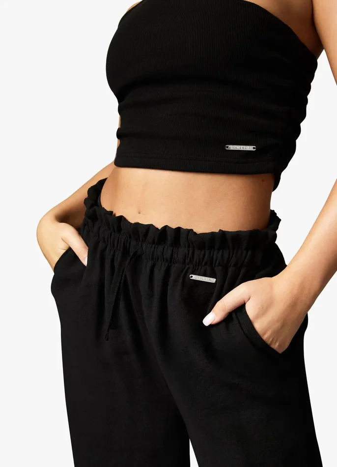 Gym King Joggers Women Signature Woven Wide Leg Trouser 8211 Black