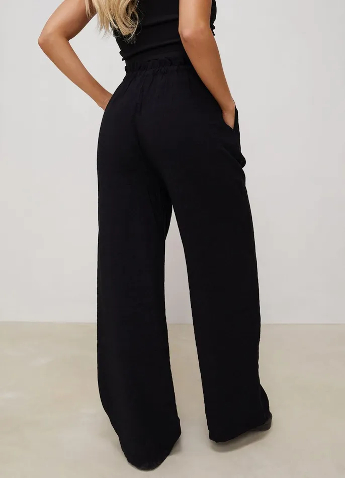 Gym King Joggers Women Signature Woven Wide Leg Trouser 8211 Black