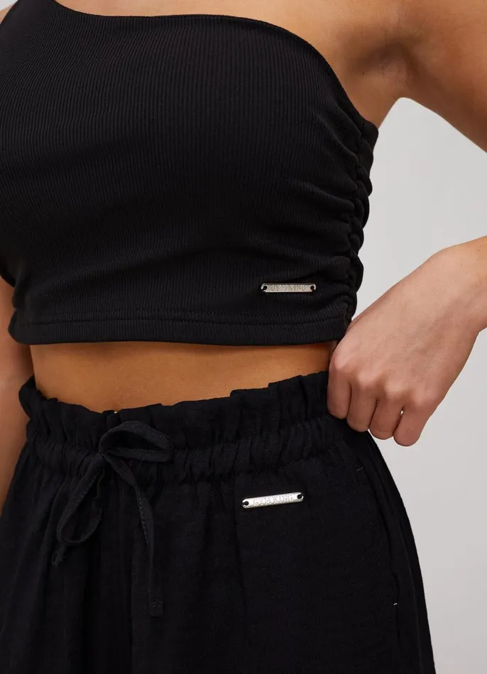 Gym King Joggers Women Signature Woven Wide Leg Trouser 8211 Black