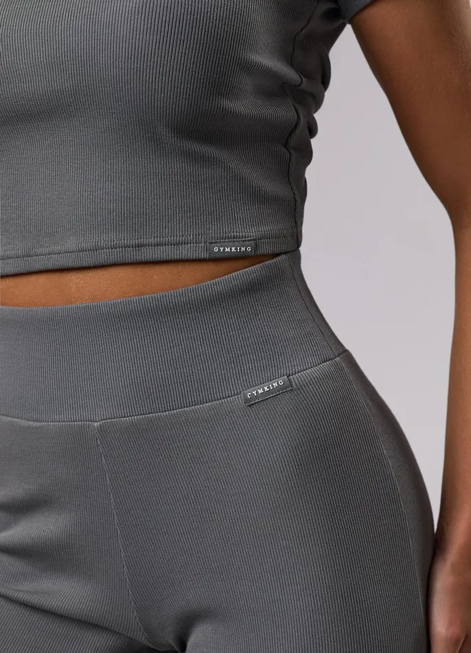 Gym King Leggings Women 365 Rib Flared Legging 8211 Dark Sage