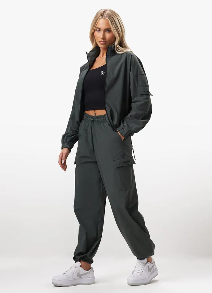 Gym King Outerwear Women Utility Woven Jacket 8211 Green Smoke