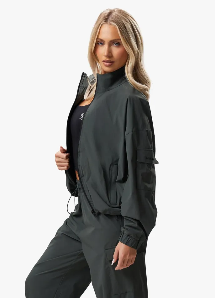 Gym King Outerwear Women Utility Woven Jacket 8211 Green Smoke