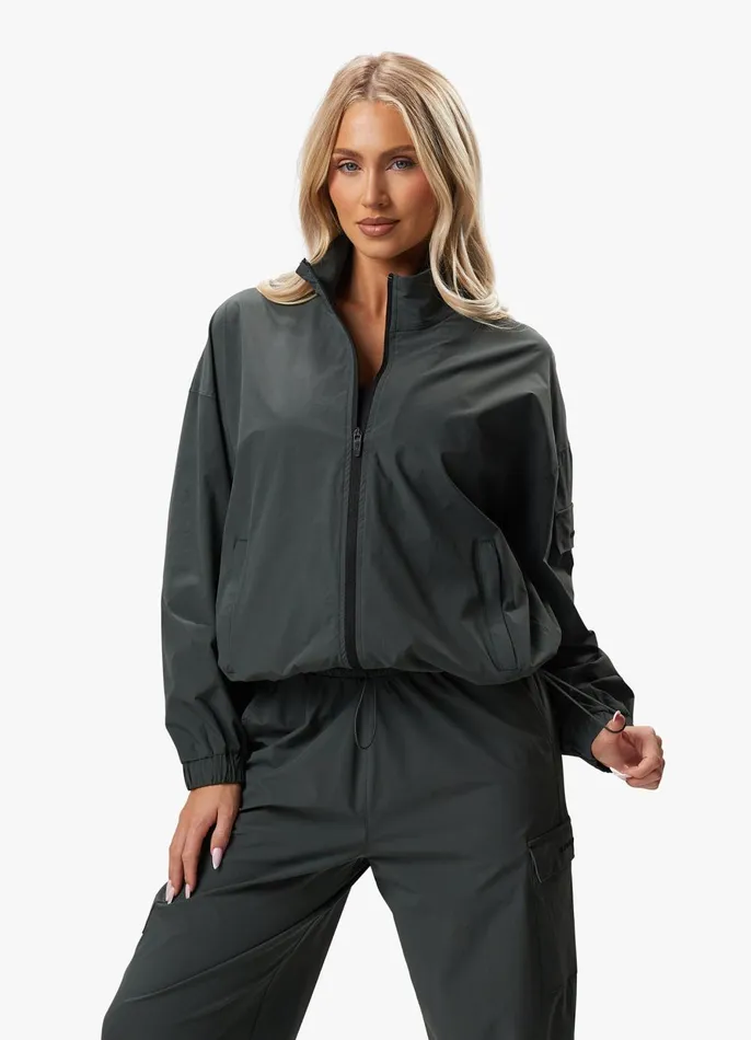 Gym King Outerwear Women Utility Woven Jacket 8211 Green Smoke