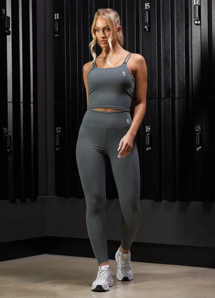 Gym King Sports Bras Women 365 Long Line Tank 8211 Green Smoke