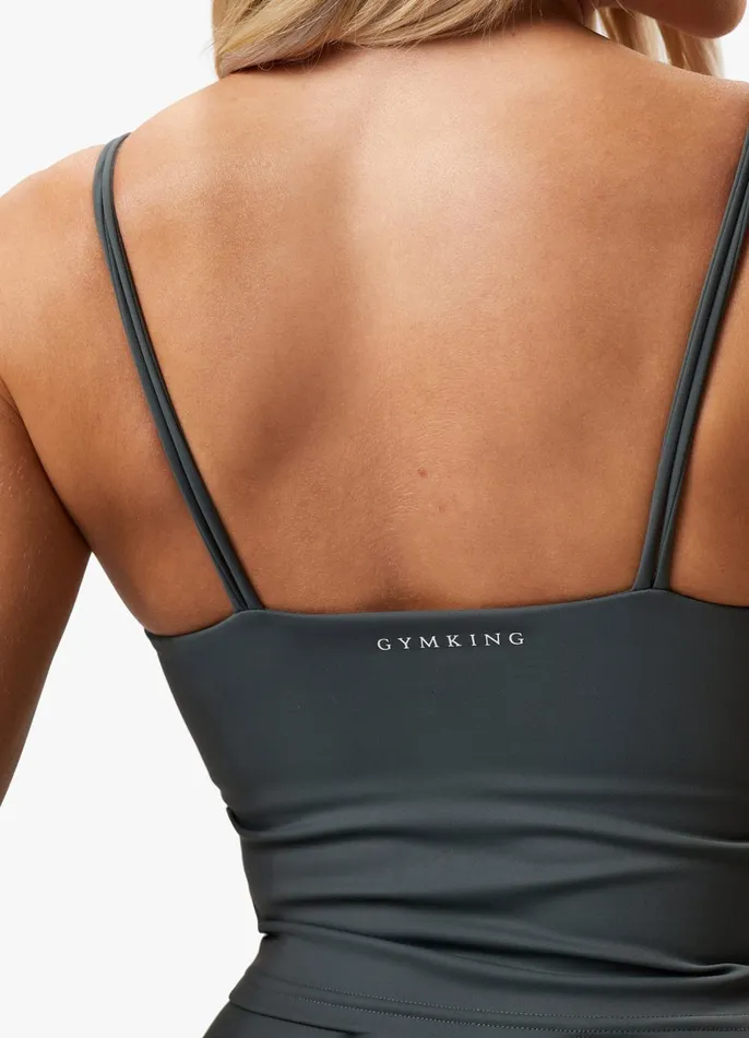 Gym King Sports Bras Women 365 Long Line Tank 8211 Green Smoke