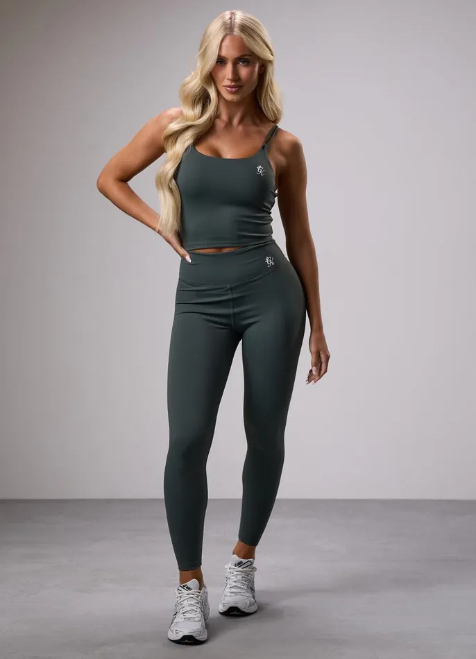 Gym King Sports Bras Women 365 Long Line Tank 8211 Green Smoke