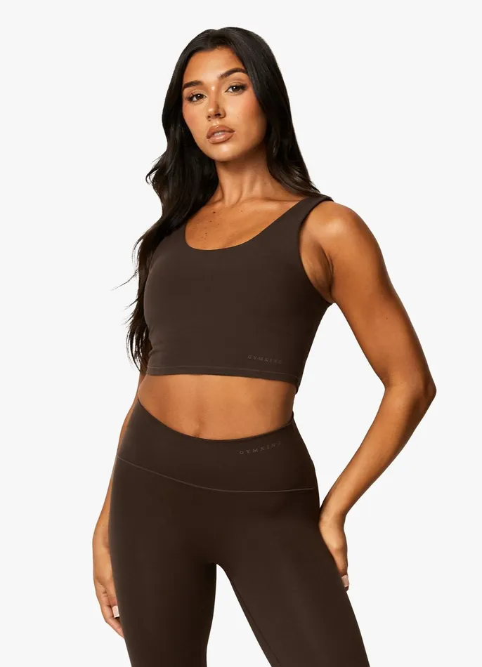 Gym King Sports Bras Women Peach Luxe Tank 8211 Cocoa Luxe