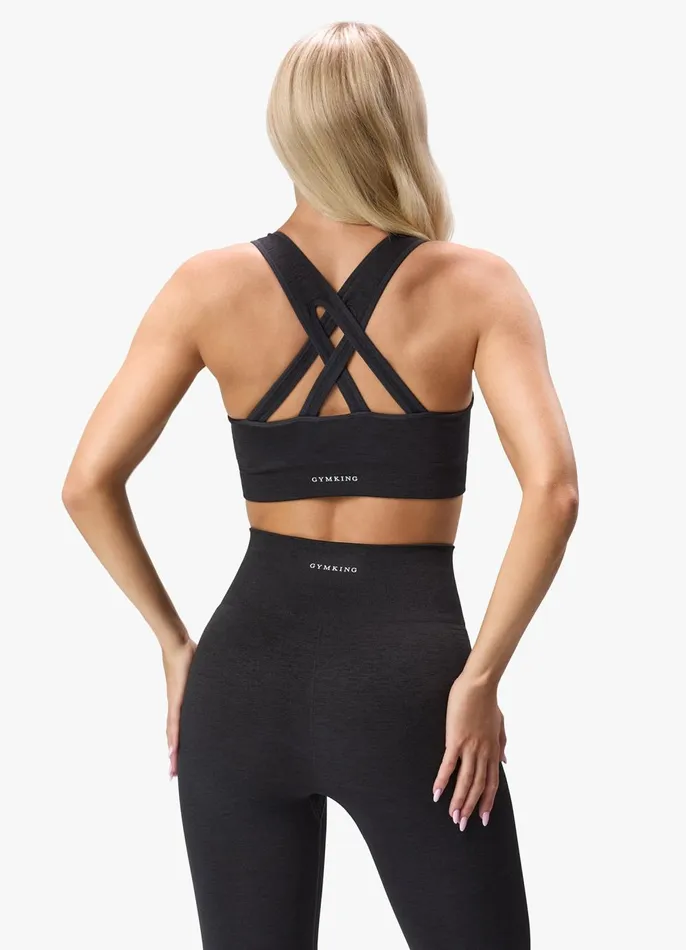 Gym King Sports Bras Women Results 20 Seamless Cross Over Bra 8211 Black