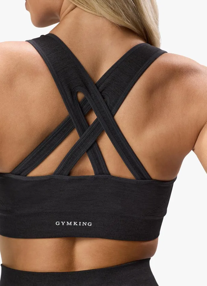 Gym King Sports Bras Women Results 20 Seamless Cross Over Bra 8211 Black