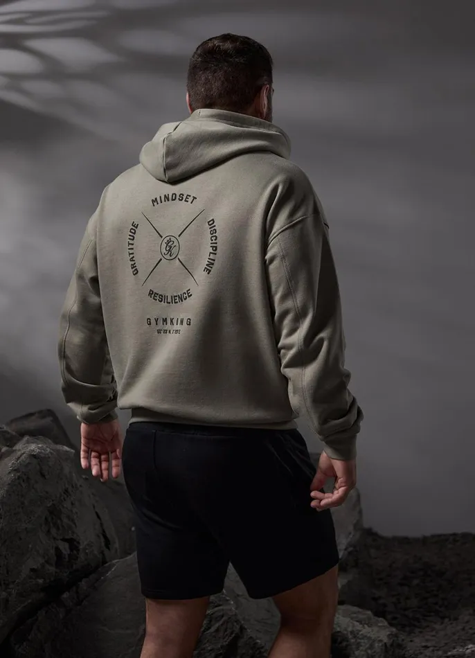 Gym King Sweatshirts and Hoodies Men Compass Hood 8211 Deep Khaki