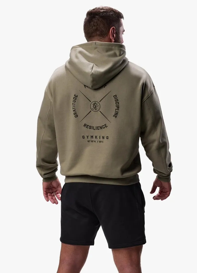 Gym King Sweatshirts and Hoodies Men Compass Hood 8211 Deep Khaki