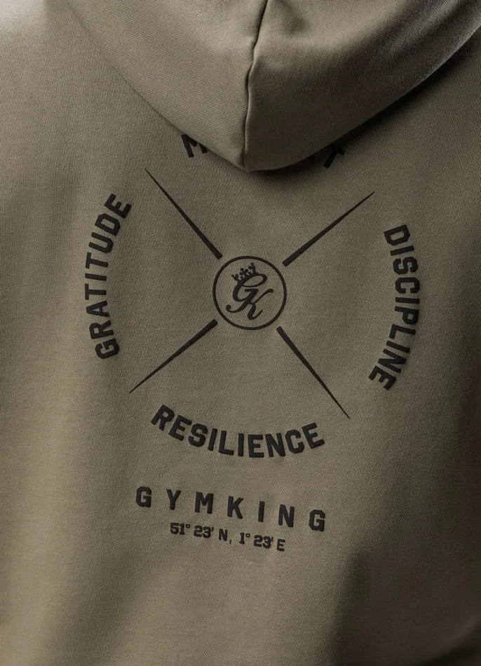 Gym King Sweatshirts and Hoodies Men Compass Hood 8211 Deep Khaki