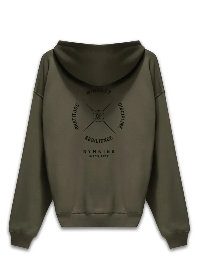 Gym King Sweatshirts and Hoodies Men Compass Hood 8211 Deep Khaki