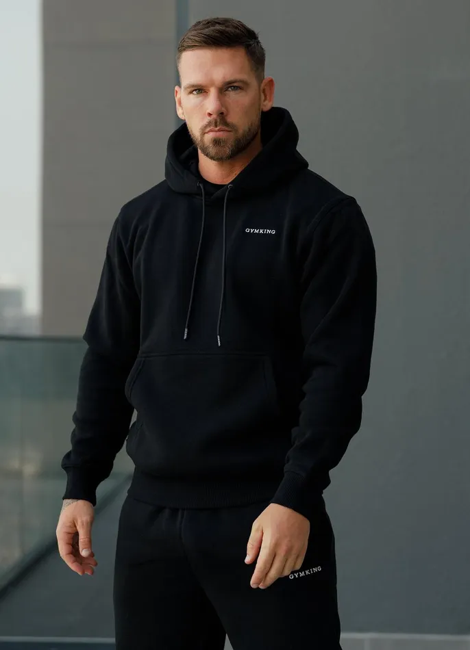 Gym King Sweatshirts and Hoodies Men Linear Fundamental Hood 8211 Black