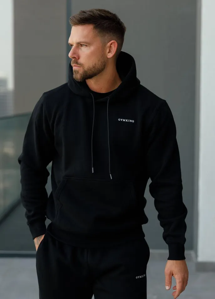 Gym King Sweatshirts and Hoodies Men Linear Fundamental Hood 8211 Black