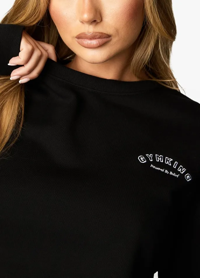 Gym King Sweatshirts and Hoodies Women Radiance Crop Sweatshirt 8211 Black