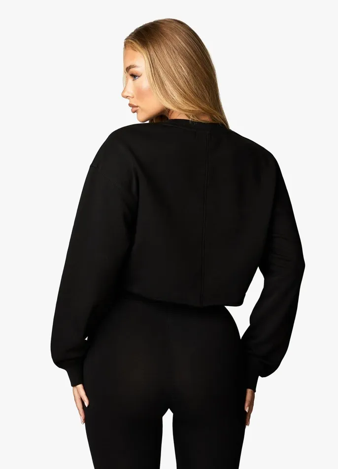 Gym King Sweatshirts and Hoodies Women Radiance Crop Sweatshirt 8211 Black