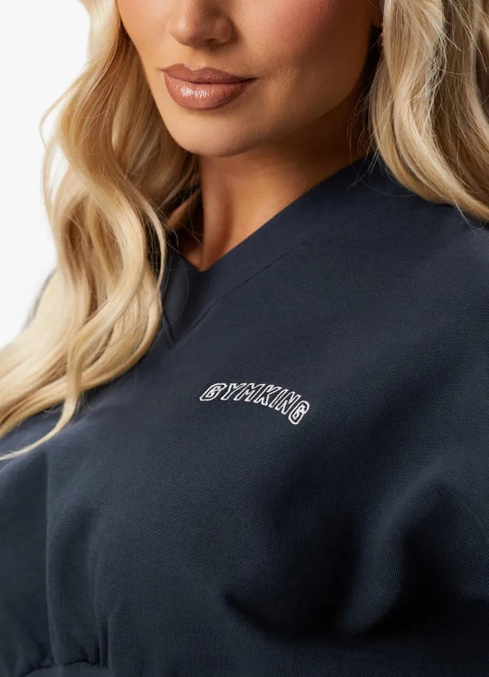 Gym King Sweatshirts and Hoodies Women Refresh V Neck Crew 8211 Deep Slate Blue