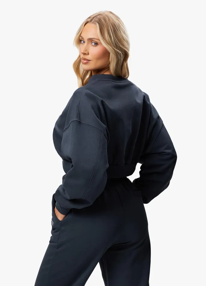 Gym King Sweatshirts and Hoodies Women Refresh V Neck Crew 8211 Deep Slate Blue