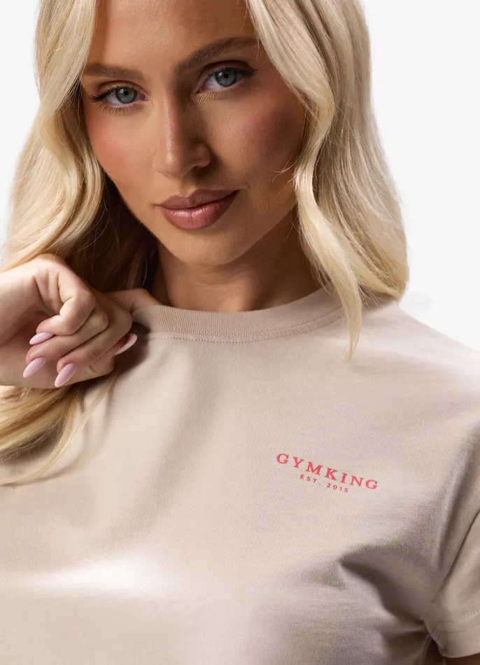 Gym King Tops and TShirts Women Established Cropped Tee 8211 Clay