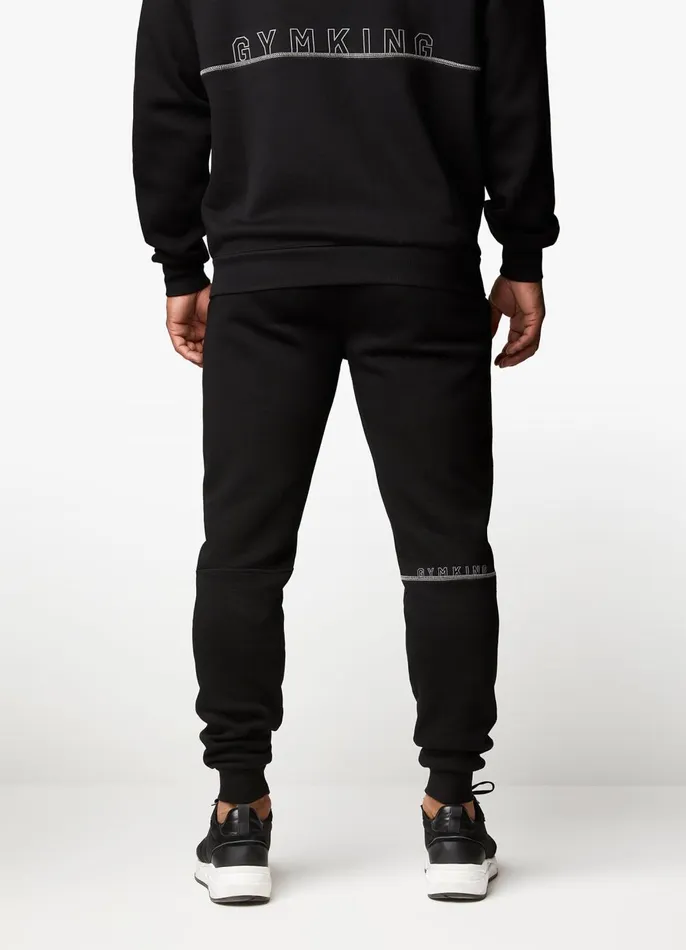 Gym King Tracksuit Bottoms Men Outline Print Jogger 8211 Black