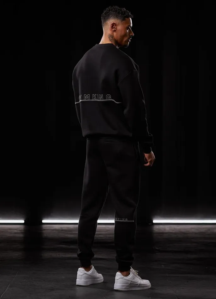 Gym King Tracksuit Bottoms Men Outline Print Jogger 8211 Black