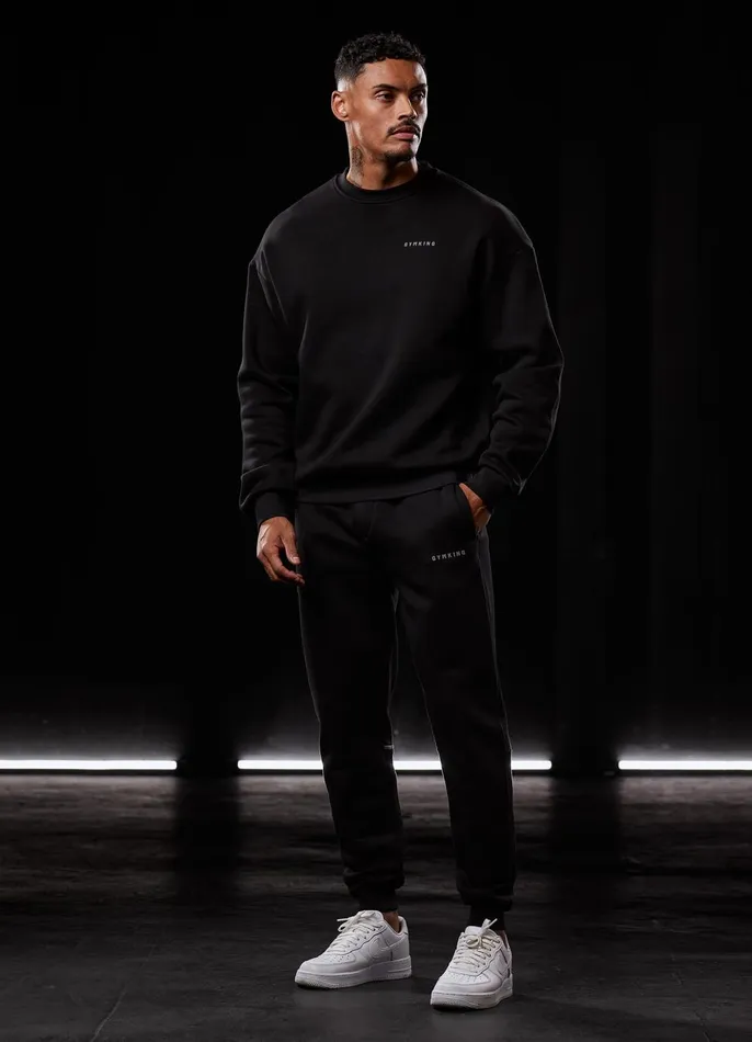 Gym King Tracksuit Bottoms Men Outline Print Jogger 8211 Black
