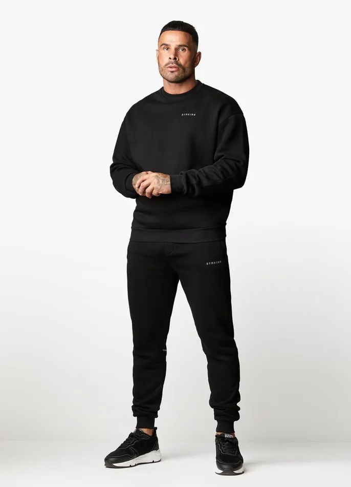 Gym King Tracksuit Bottoms Men Outline Print Jogger 8211 Black