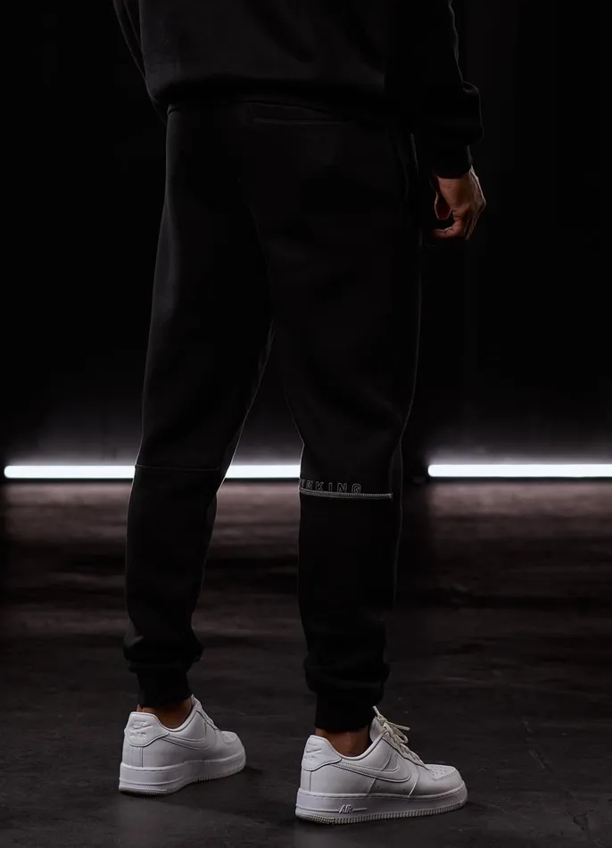 Gym King Tracksuit Bottoms Men Outline Print Jogger 8211 Black