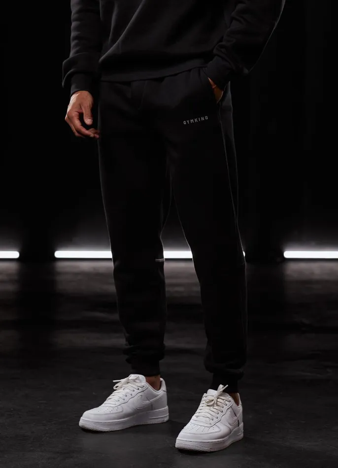 Gym King Tracksuit Bottoms Men Outline Print Jogger 8211 Black