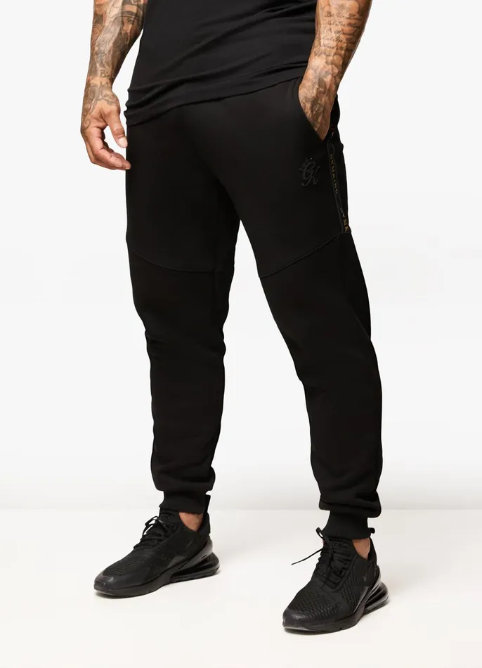 Gym King Tracksuit Bottoms Men Premium Taped Jogger 8211 BlackGold