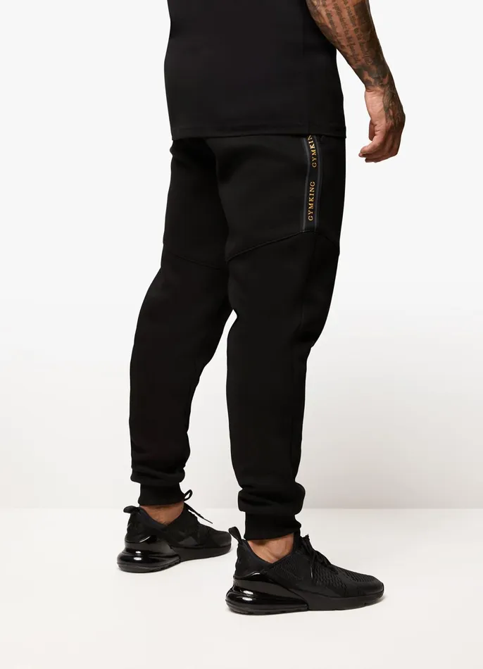 Gym King Tracksuit Bottoms Men Premium Taped Jogger 8211 BlackGold
