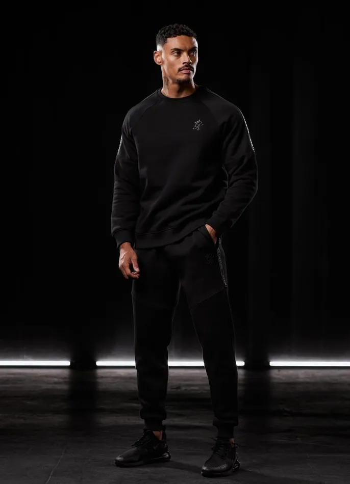 Gym King Tracksuit Bottoms Men Premium Taped Jogger 8211 BlackGold