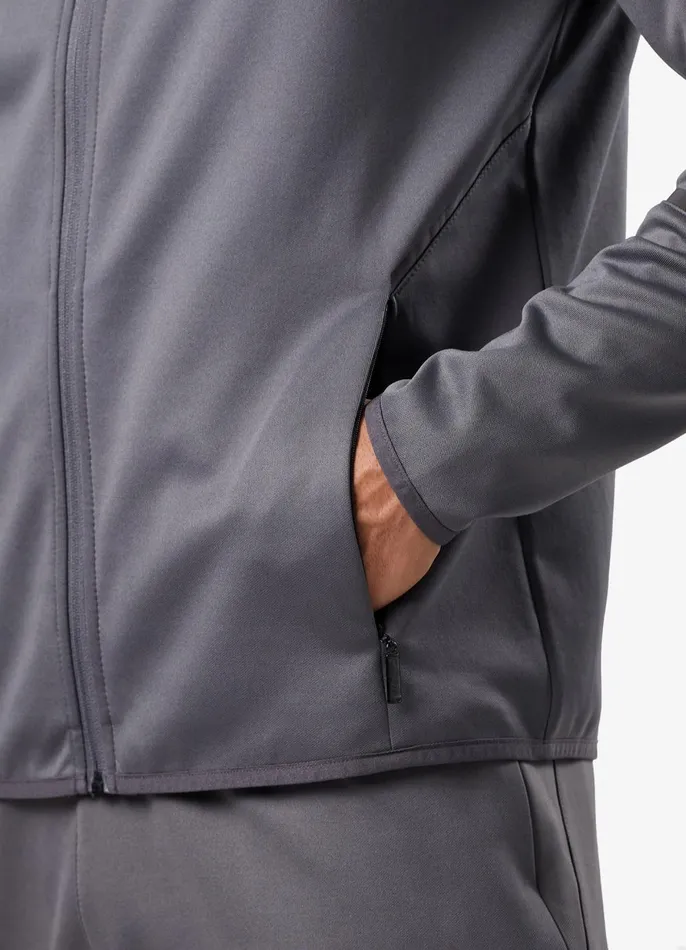 Gym King Tracksuit Tops Men Alpha Poly FZ Hood 8211 Graphite