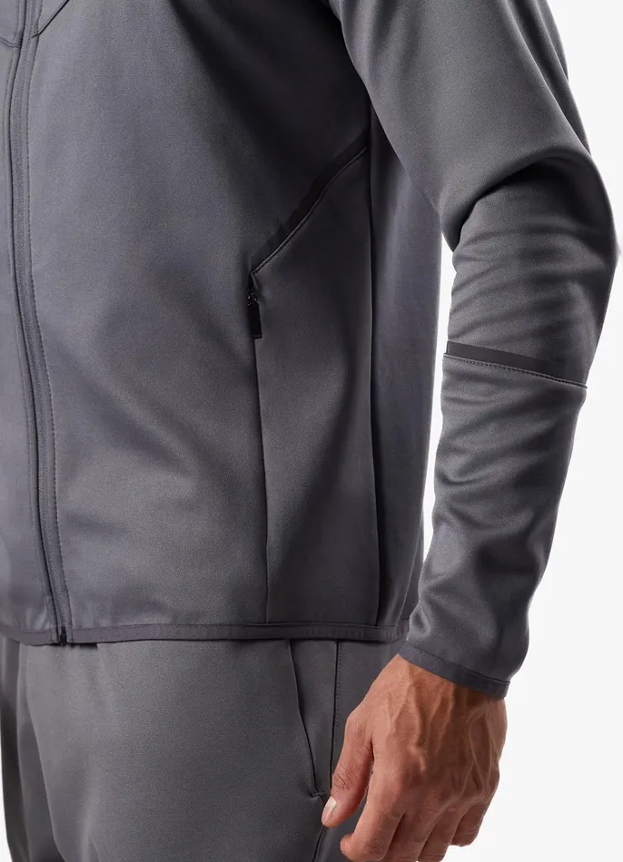 Gym King Tracksuit Tops Men Alpha Poly FZ Hood 8211 Graphite