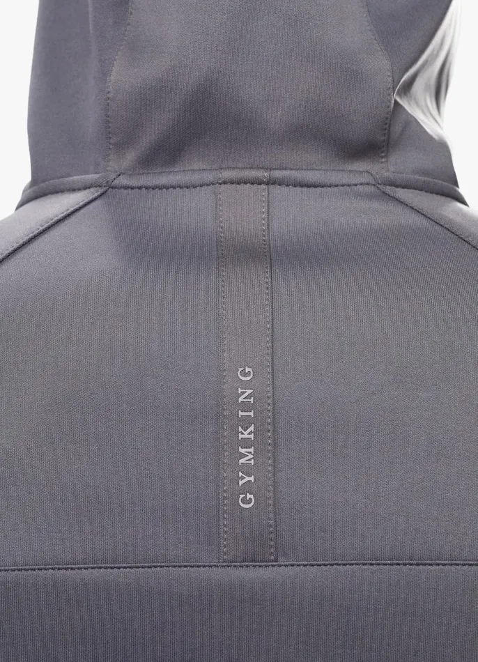 Gym King Tracksuit Tops Men Alpha Poly FZ Hood 8211 Graphite
