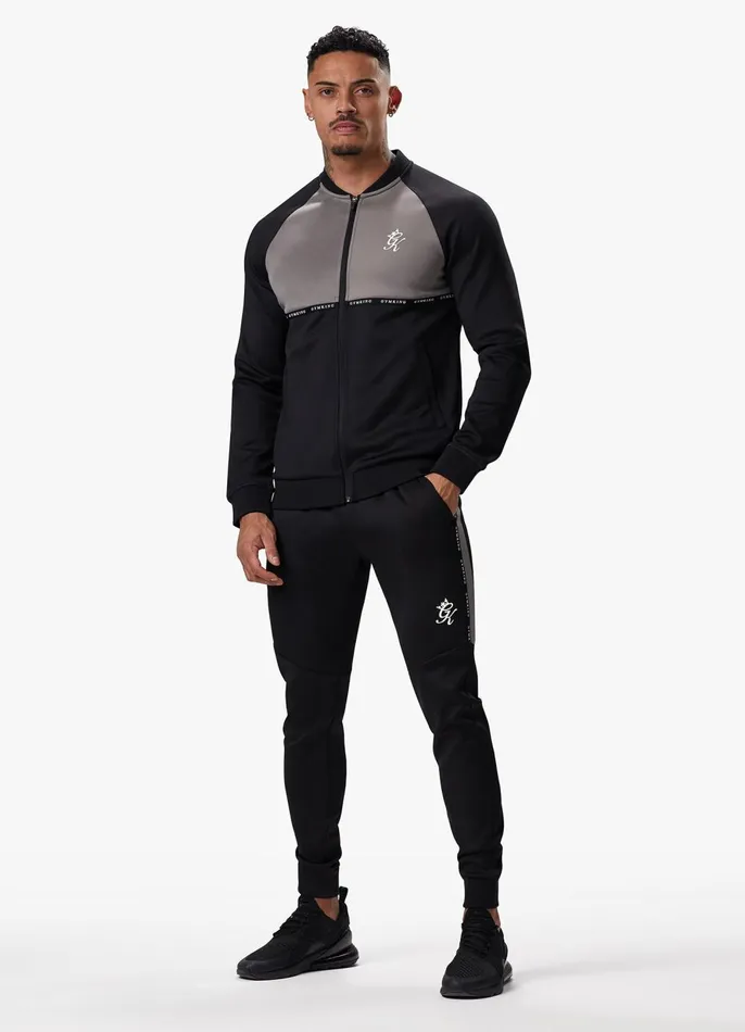 Gym King Tracksuit Tops Men Taped Core Plus Jacket 8211 BlackSteel