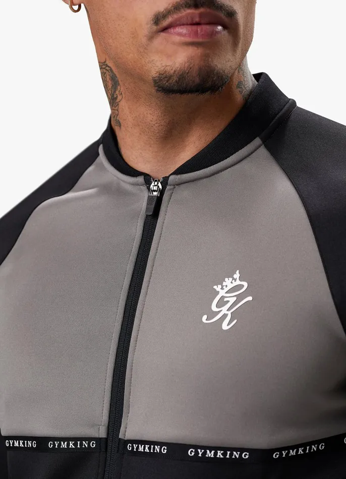 Gym King Tracksuit Tops Men Taped Core Plus Jacket 8211 BlackSteel