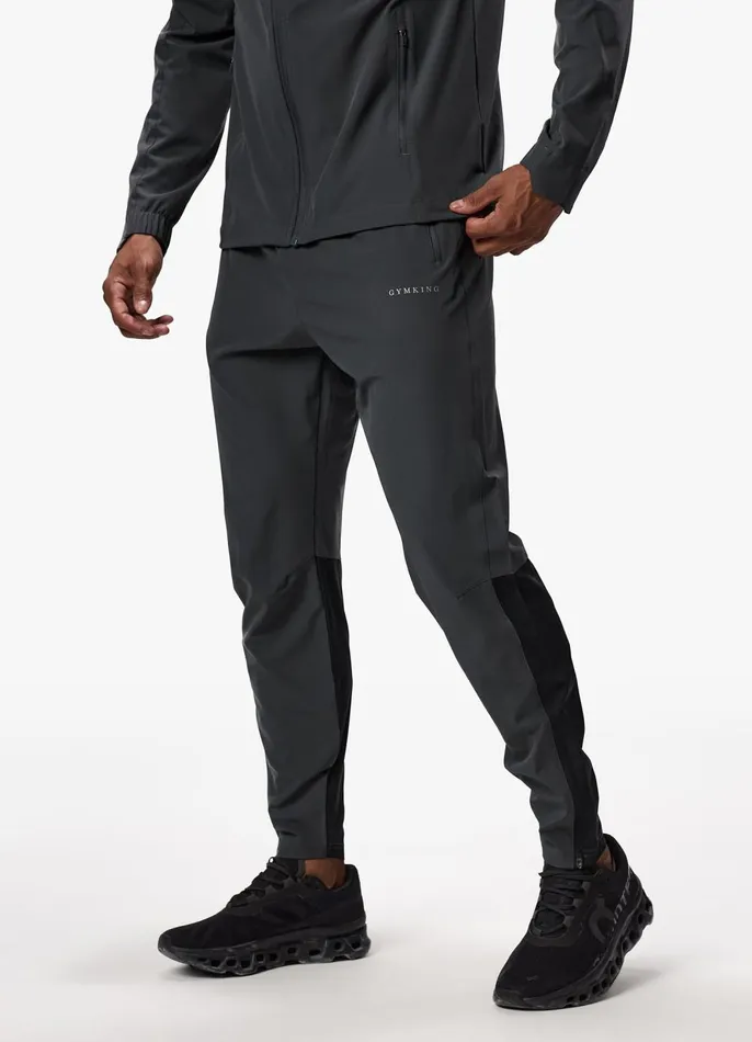 Gym King Tracksuits Men Debossed Camo Woven Tracksuit 8211 BlackOyster Grey