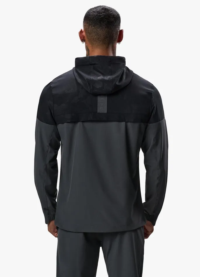 Gym King Tracksuits Men Debossed Camo Woven Tracksuit 8211 BlackOyster Grey