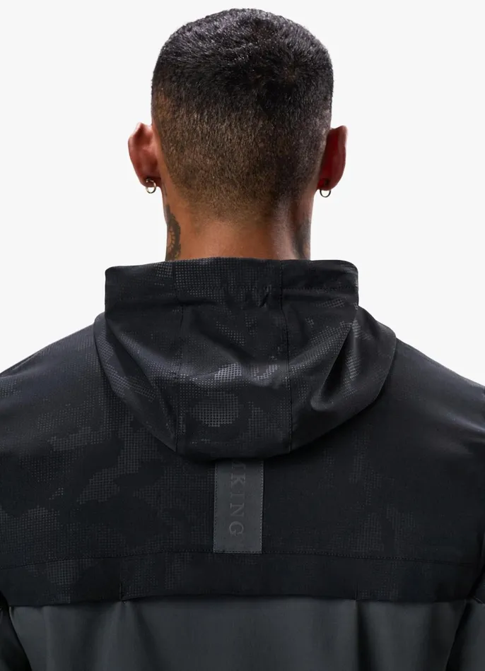 Gym King Tracksuits Men Debossed Camo Woven Tracksuit 8211 BlackOyster Grey